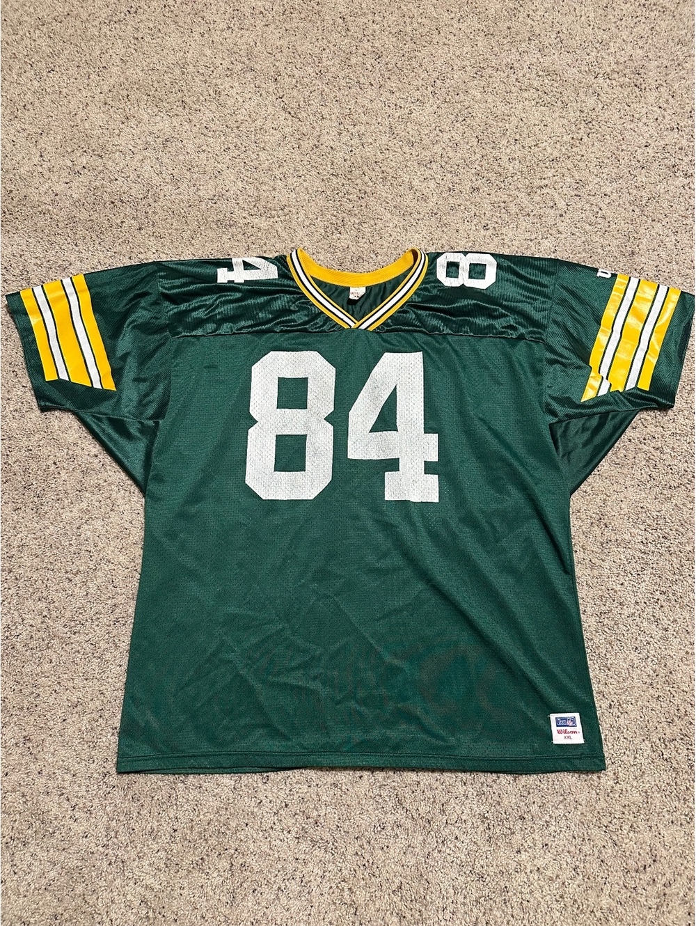 Vintage Wilson NFL Green Bay Packers #84 Sterling Sharpe Football Jersey XXL